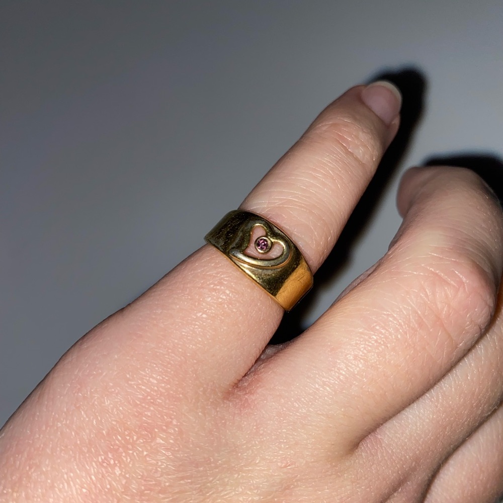 Avon vintage 1984 birthstone free form heart ring